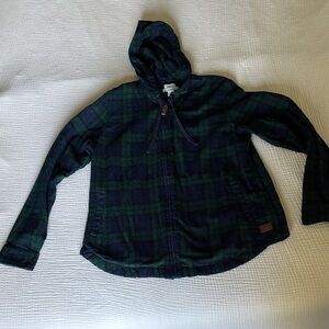 L.L. Bean Womens's Plaid Hooded Full-zip Jacket Size Medium